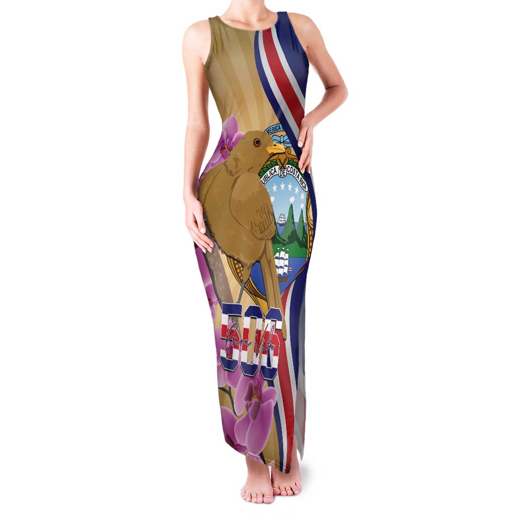 Costa Rica Independence Day Tank Maxi Dress 506 Proud Yiguirro With Orchid - Wonder Print Shop