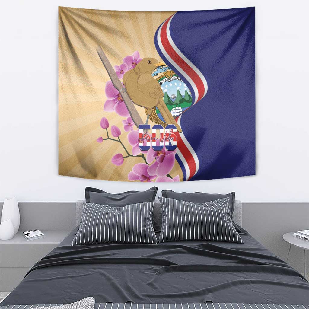 Costa Rica Independence Day Tapestry 506 Proud Yiguirro With Orchid - Wonder Print Shop