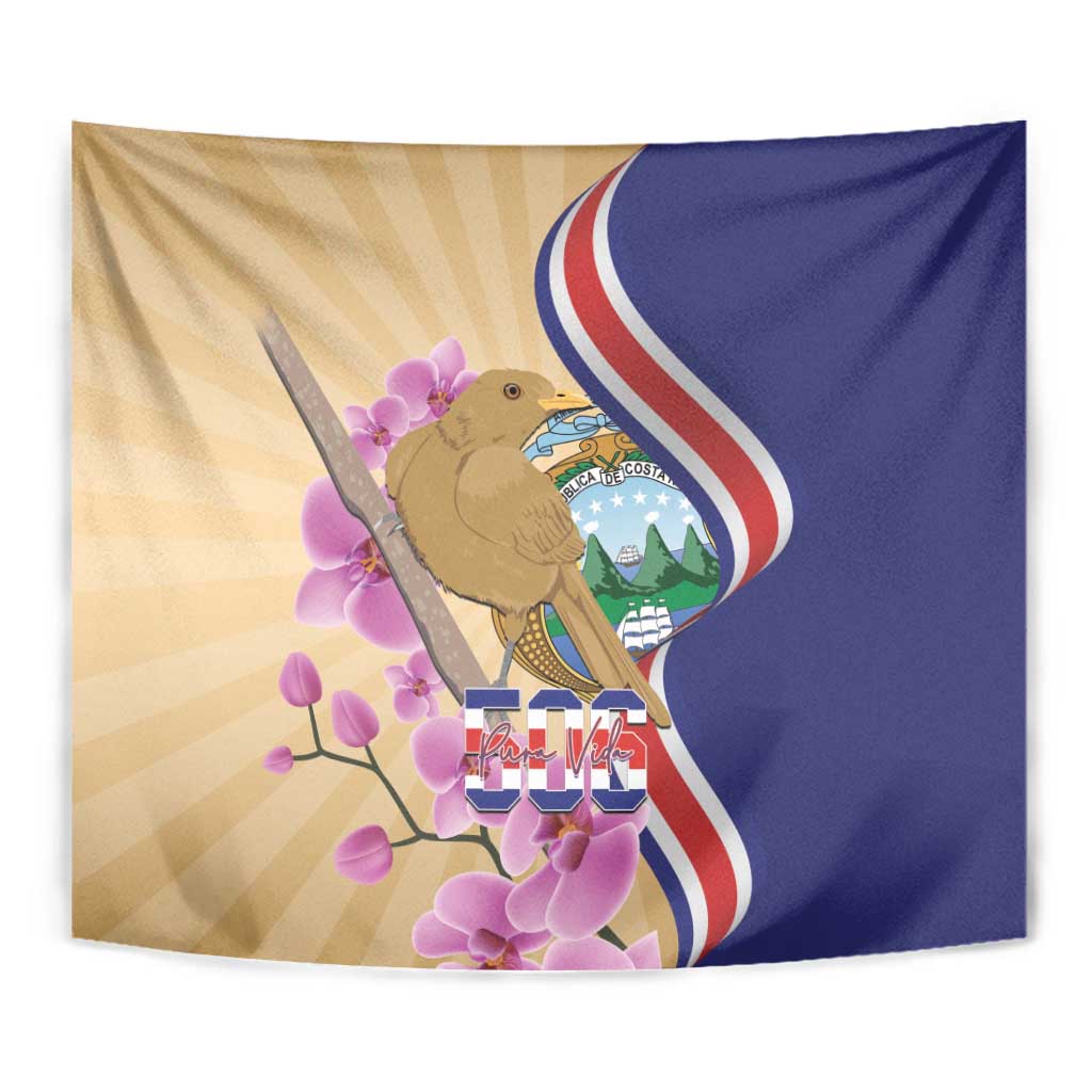 Costa Rica Independence Day Tapestry 506 Proud Yiguirro With Orchid - Wonder Print Shop