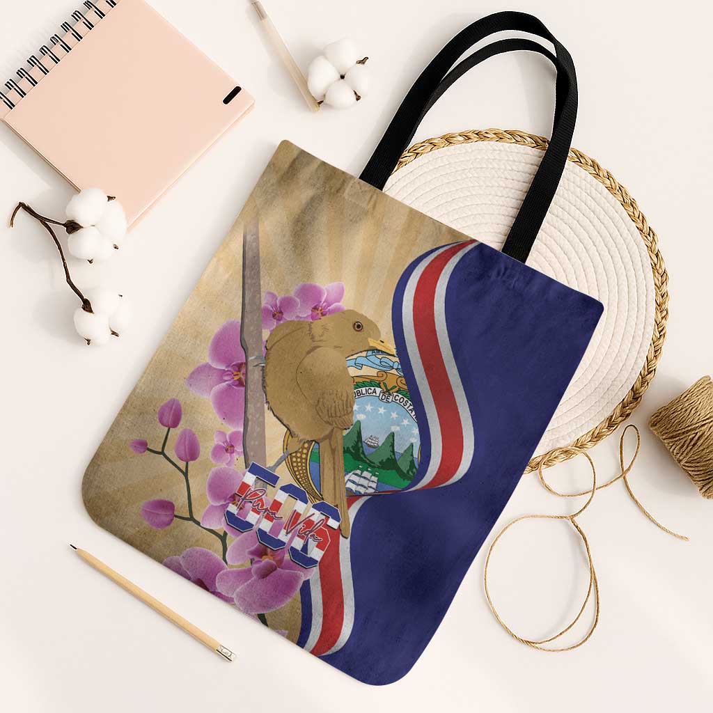Costa Rica Independence Day Tote Bag 506 Proud Yiguirro With Orchid - Wonder Print Shop