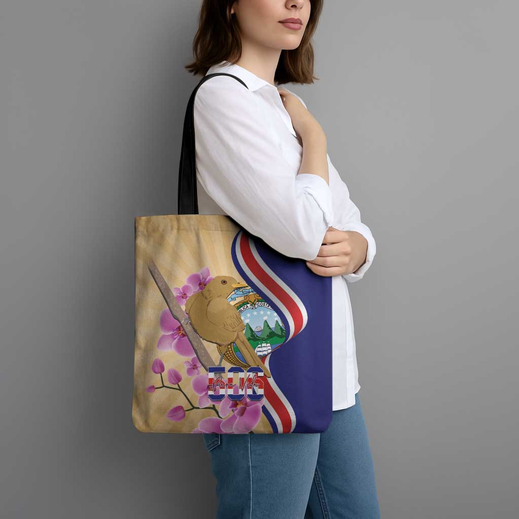Costa Rica Independence Day Tote Bag 506 Proud Yiguirro With Orchid - Wonder Print Shop