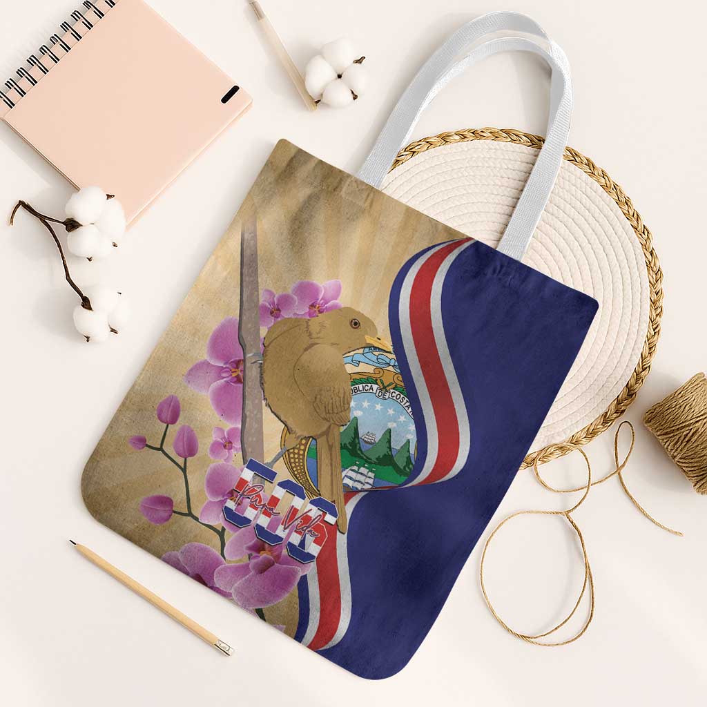 Costa Rica Independence Day Tote Bag 506 Proud Yiguirro With Orchid - Wonder Print Shop