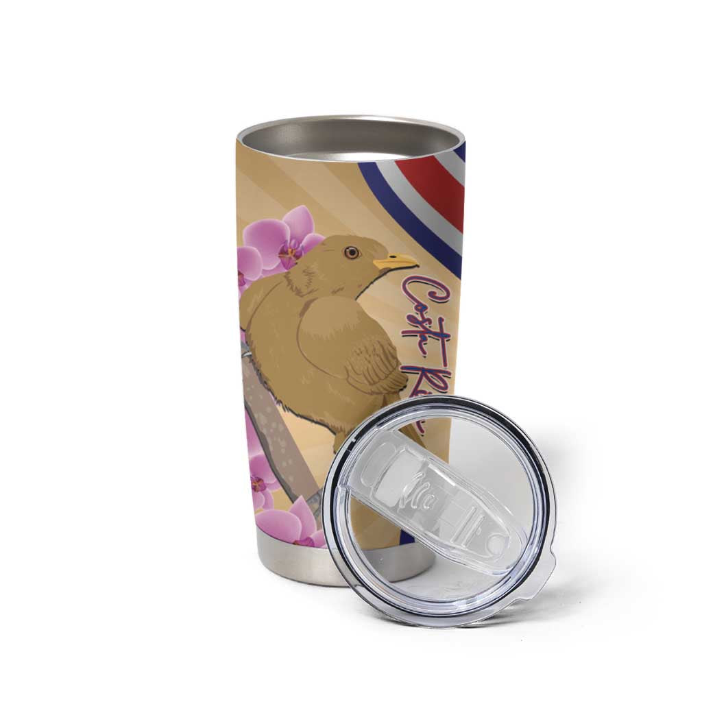 Costa Rica Independence Day Tumbler Cup 506 Proud Yiguirro With Orchid - Wonder Print Shop
