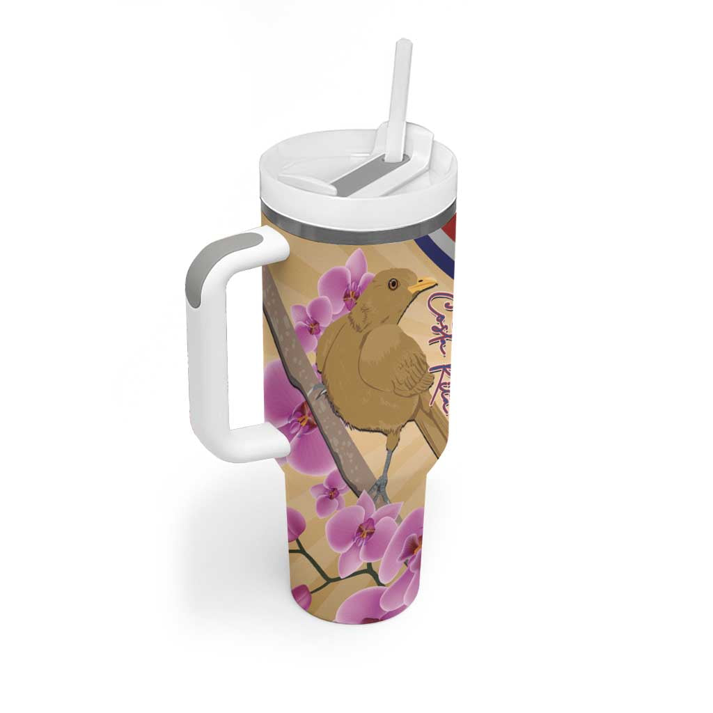 Costa Rica Independence Day Tumbler With Handle 506 Proud Yiguirro With Orchid - Wonder Print Shop