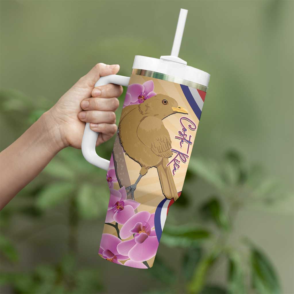 Costa Rica Independence Day Tumbler With Handle 506 Proud Yiguirro With Orchid - Wonder Print Shop