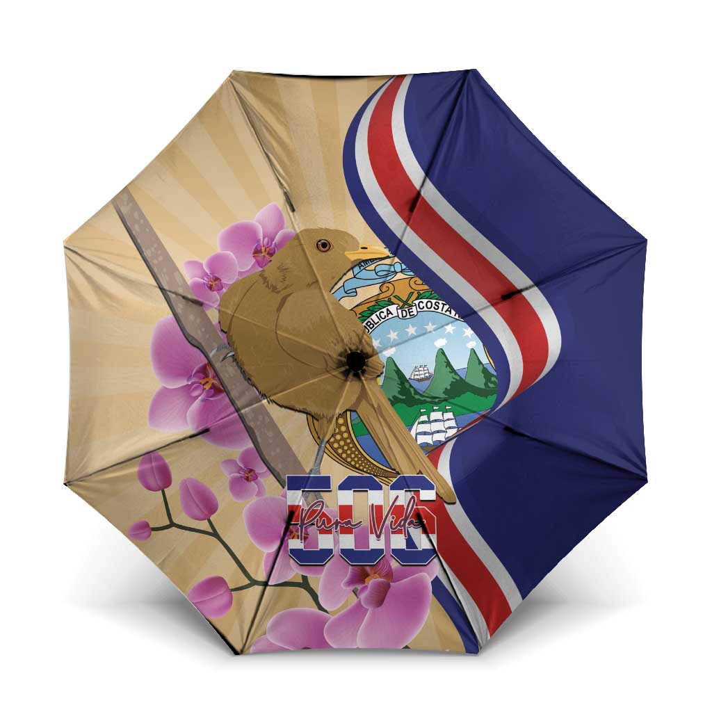 Costa Rica Independence Day Umbrella 506 Proud Yiguirro With Orchid - Wonder Print Shop