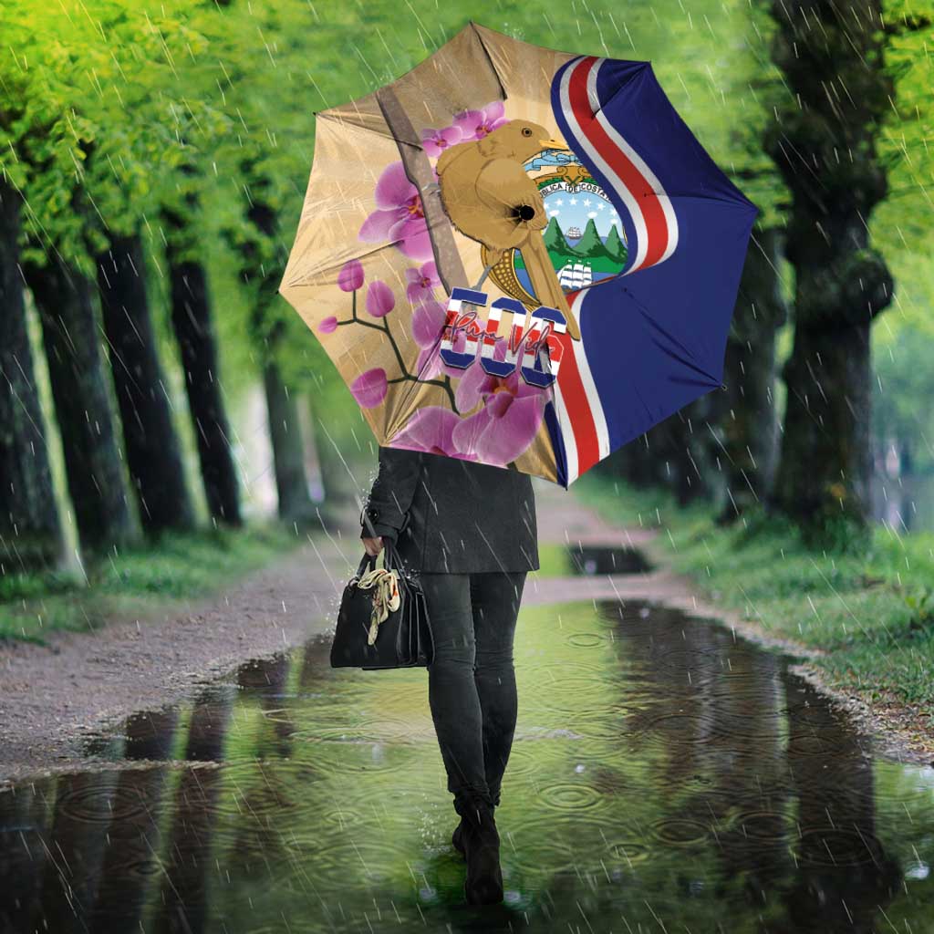 Costa Rica Independence Day Umbrella 506 Proud Yiguirro With Orchid - Wonder Print Shop