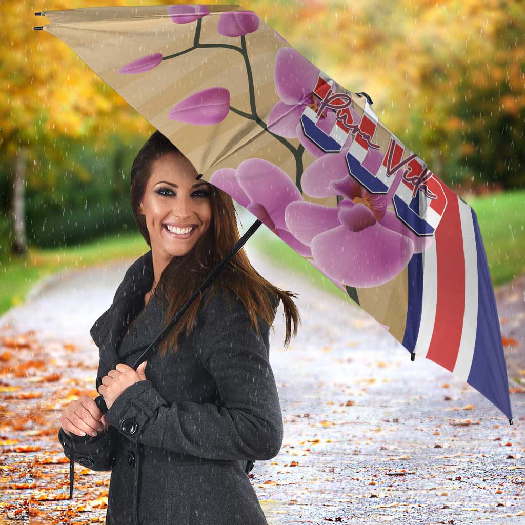 Costa Rica Independence Day Umbrella 506 Proud Yiguirro With Orchid - Wonder Print Shop
