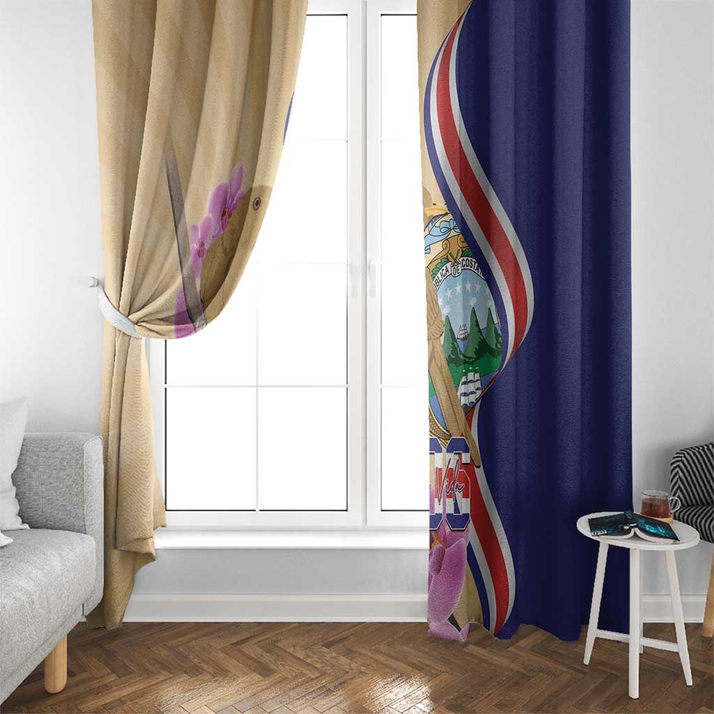 Costa Rica Independence Day Window Curtain 506 Proud Yiguirro With Orchid - Wonder Print Shop