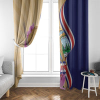 Costa Rica Independence Day Window Curtain 506 Proud Yiguirro With Orchid - Wonder Print Shop