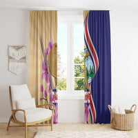Costa Rica Independence Day Window Curtain 506 Proud Yiguirro With Orchid - Wonder Print Shop