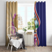 Costa Rica Independence Day Window Curtain 506 Proud Yiguirro With Orchid - Wonder Print Shop