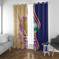 Costa Rica Independence Day Window Curtain 506 Proud Yiguirro With Orchid - Wonder Print Shop