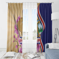 Costa Rica Independence Day Window Curtain 506 Proud Yiguirro With Orchid - Wonder Print Shop