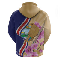 Costa Rica Independence Day Zip Hoodie 506 Proud Yiguirro With Orchid - Wonder Print Shop