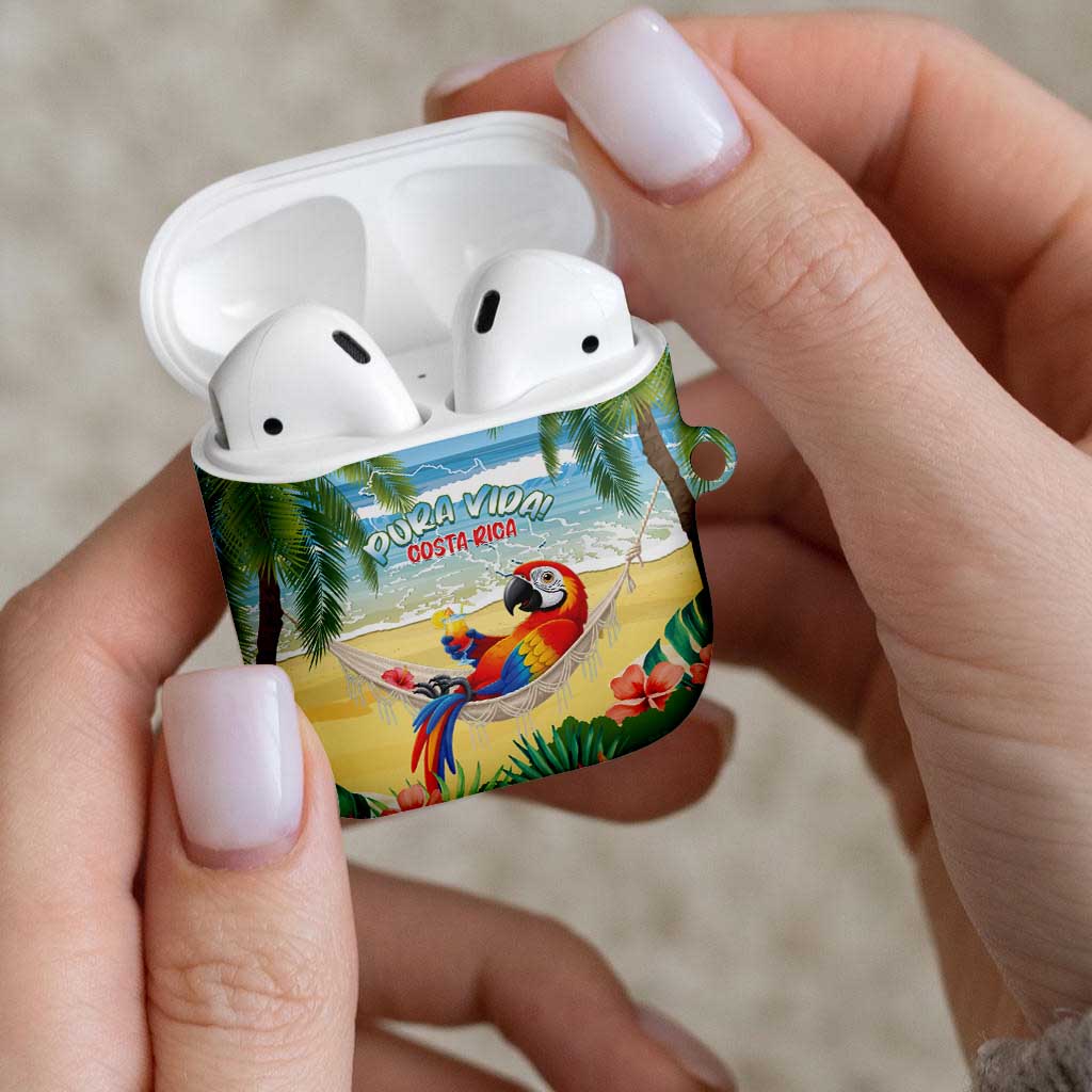 Pura Vida Costa Rica AirPods Case Chilling Scarlet Macaw Tropical Vibes - Wonder Print Shop