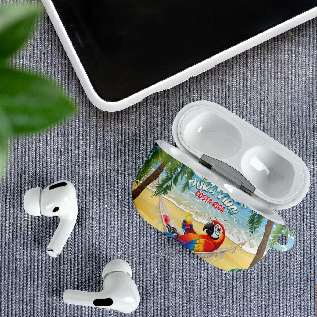 Pura Vida Costa Rica AirPods Case Chilling Scarlet Macaw Tropical Vibes - Wonder Print Shop
