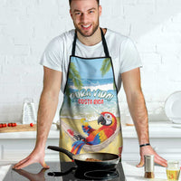 Pura Vida Costa Rica Apron Chilling Scarlet Macaw Tropical Vibes - Wonder Print Shop