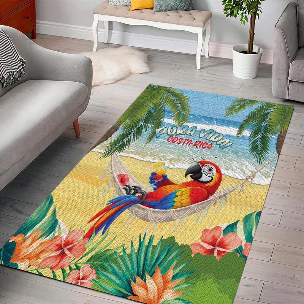 Pura Vida Costa Rica Area Rug Chilling Scarlet Macaw Tropical Vibes - Wonder Print Shop