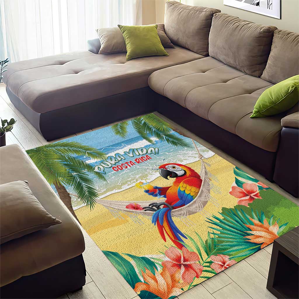 Pura Vida Costa Rica Area Rug Chilling Scarlet Macaw Tropical Vibes - Wonder Print Shop