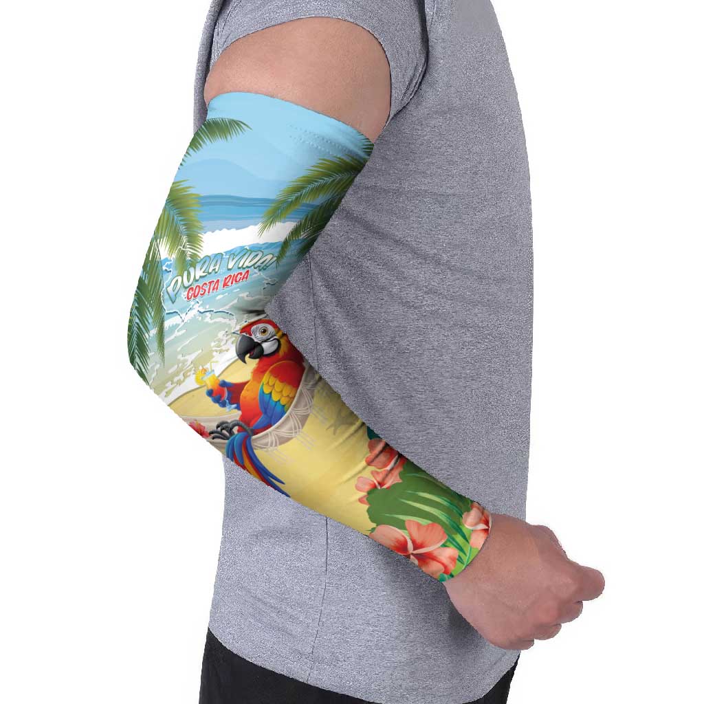 Pura Vida Costa Rica Arm Sleeves Chilling Scarlet Macaw Tropical Vibes - Wonder Print Shop