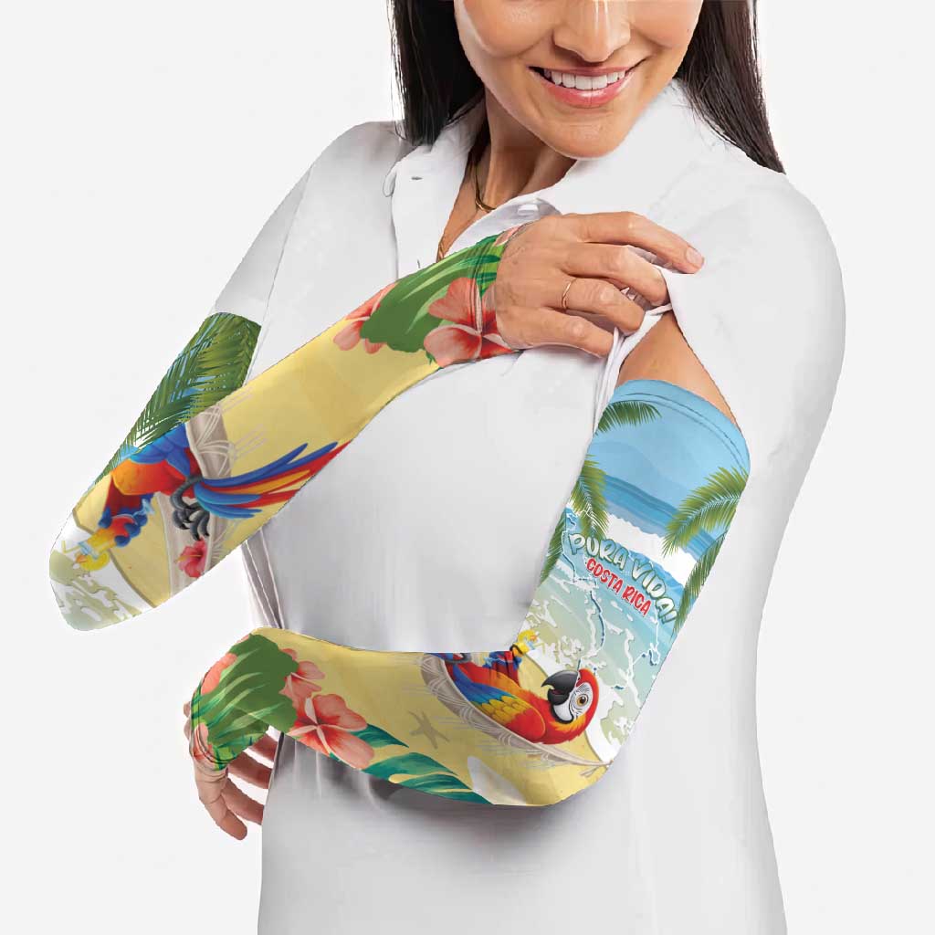 Pura Vida Costa Rica Arm Sleeves Chilling Scarlet Macaw Tropical Vibes - Wonder Print Shop