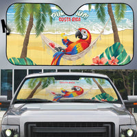 Pura Vida Costa Rica Auto Sun Shade Chilling Scarlet Macaw Tropical Vibes - Wonder Print Shop