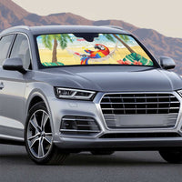 Pura Vida Costa Rica Auto Sun Shade Chilling Scarlet Macaw Tropical Vibes - Wonder Print Shop