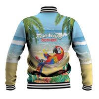 Pura Vida Costa Rica Baseball Jacket Chilling Scarlet Macaw Tropical Vibes - Wonder Print Shop