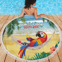 Pura Vida Costa Rica Beach Blanket Chilling Scarlet Macaw Tropical Vibes - Wonder Print Shop