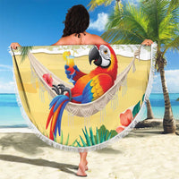 Pura Vida Costa Rica Beach Blanket Chilling Scarlet Macaw Tropical Vibes - Wonder Print Shop