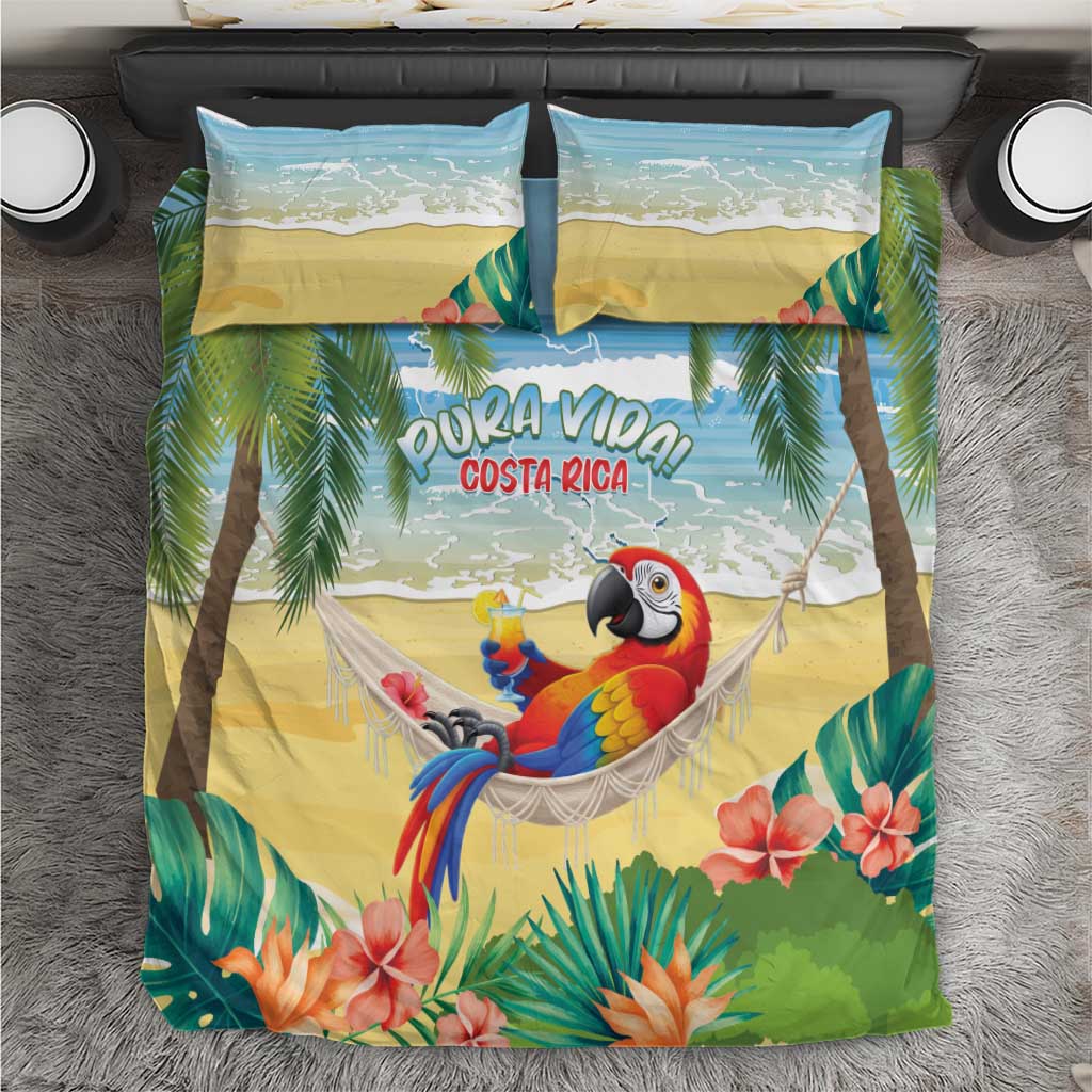 Pura Vida Costa Rica Bedding Set Chilling Scarlet Macaw Tropical Vibes - Wonder Print Shop