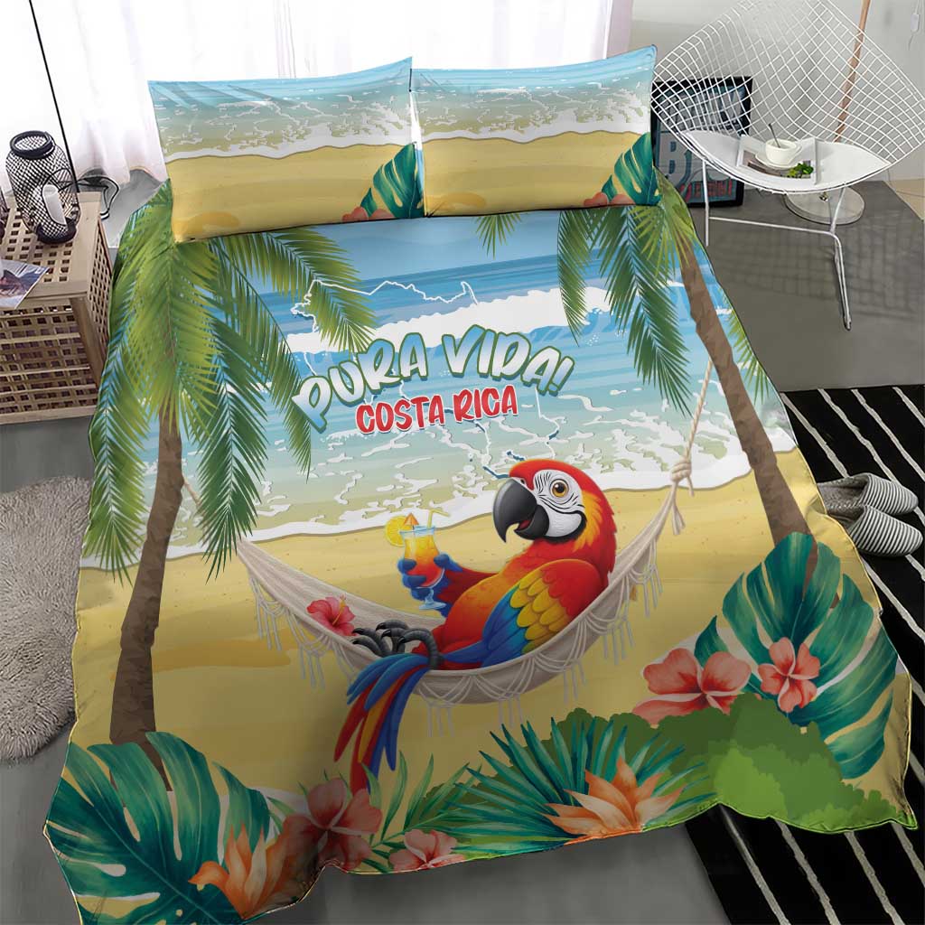 Pura Vida Costa Rica Bedding Set Chilling Scarlet Macaw Tropical Vibes - Wonder Print Shop