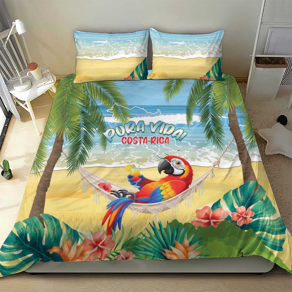 Pura Vida Costa Rica Bedding Set Chilling Scarlet Macaw Tropical Vibes - Wonder Print Shop