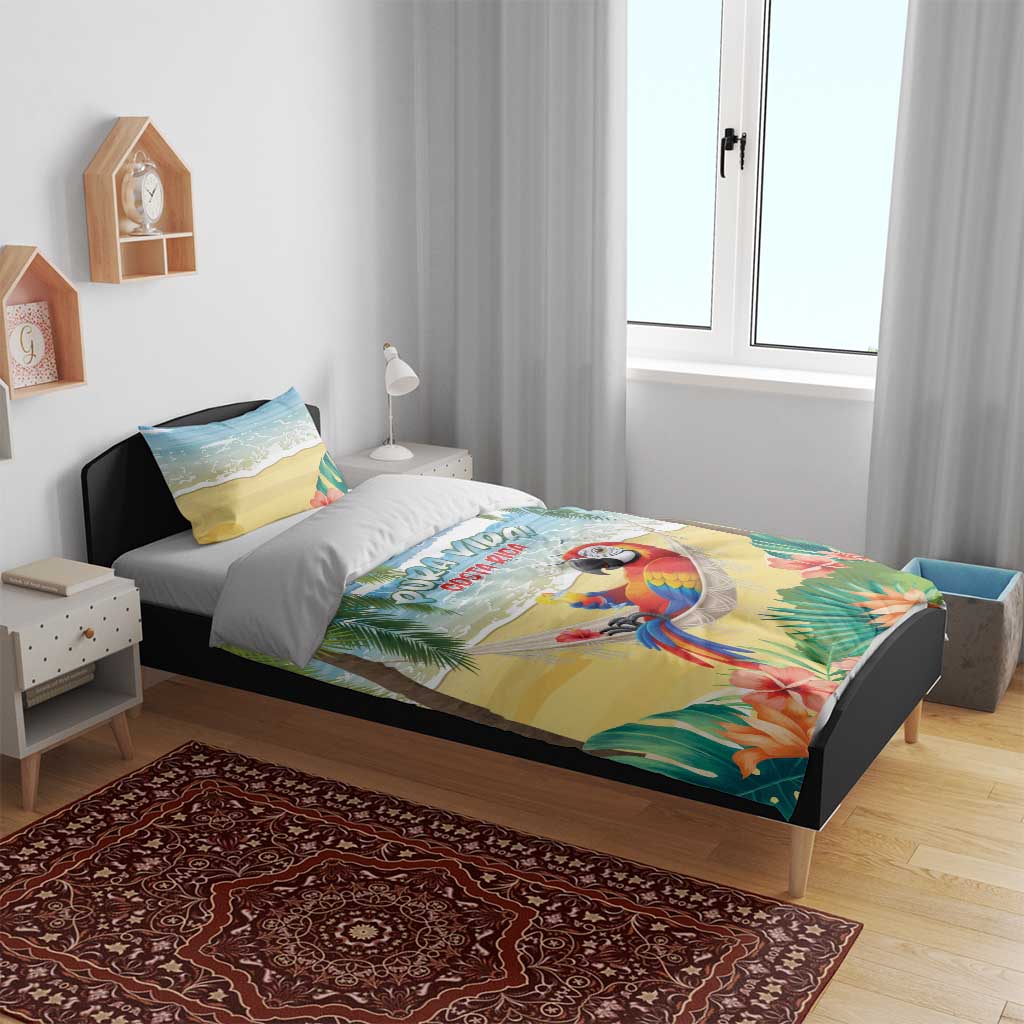 Pura Vida Costa Rica Bedding Set Chilling Scarlet Macaw Tropical Vibes - Wonder Print Shop