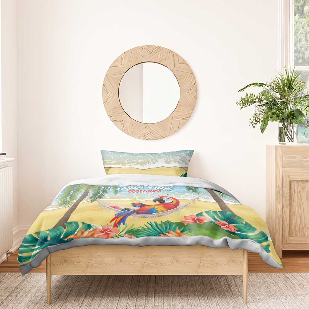Pura Vida Costa Rica Bedding Set Chilling Scarlet Macaw Tropical Vibes - Wonder Print Shop