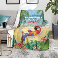 Pura Vida Costa Rica Blanket Chilling Scarlet Macaw Tropical Vibes - Wonder Print Shop