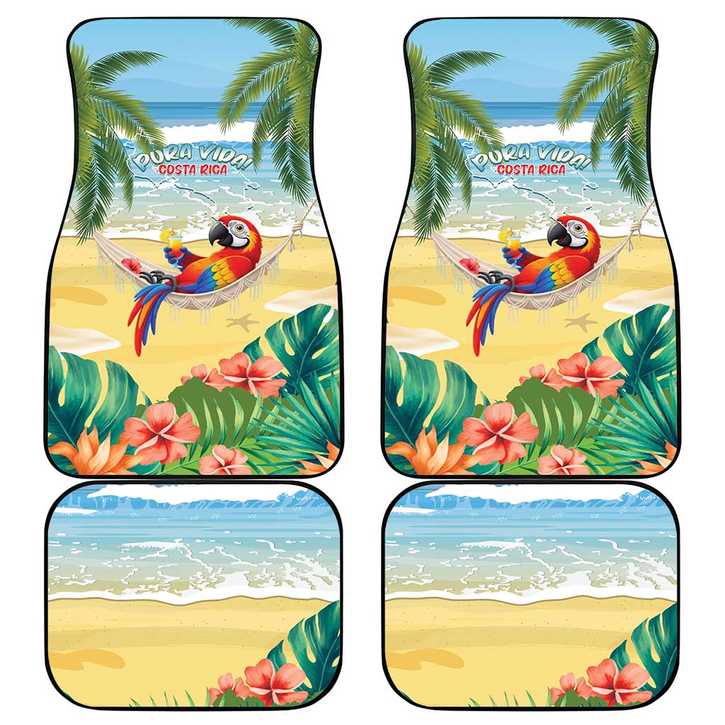 Pura Vida Costa Rica Car Mats Chilling Scarlet Macaw Tropical Vibes - Wonder Print Shop