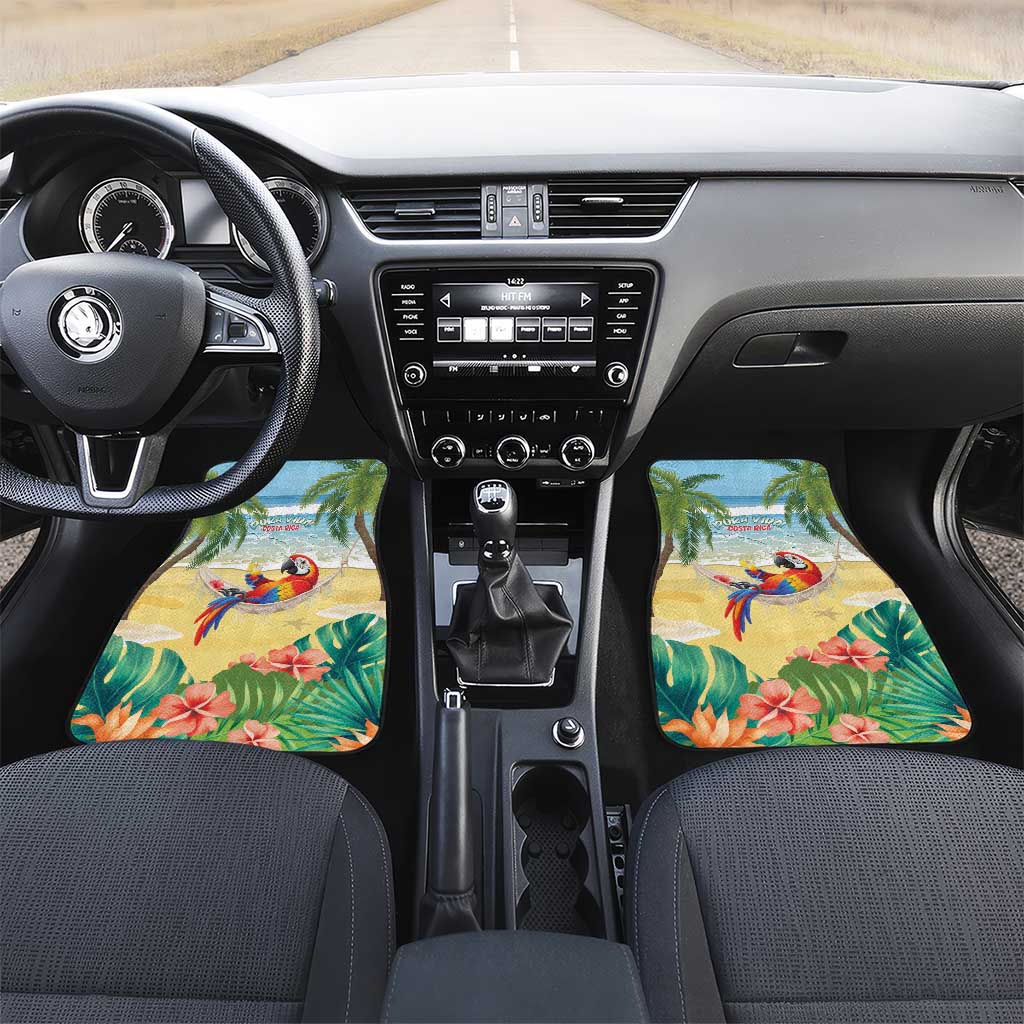 Pura Vida Costa Rica Car Mats Chilling Scarlet Macaw Tropical Vibes - Wonder Print Shop