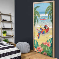 Pura Vida Costa Rica Door Cover Chilling Scarlet Macaw Tropical Vibes - Wonder Print Shop