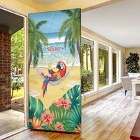 Pura Vida Costa Rica Door Cover Chilling Scarlet Macaw Tropical Vibes - Wonder Print Shop