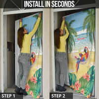 Pura Vida Costa Rica Door Cover Chilling Scarlet Macaw Tropical Vibes - Wonder Print Shop