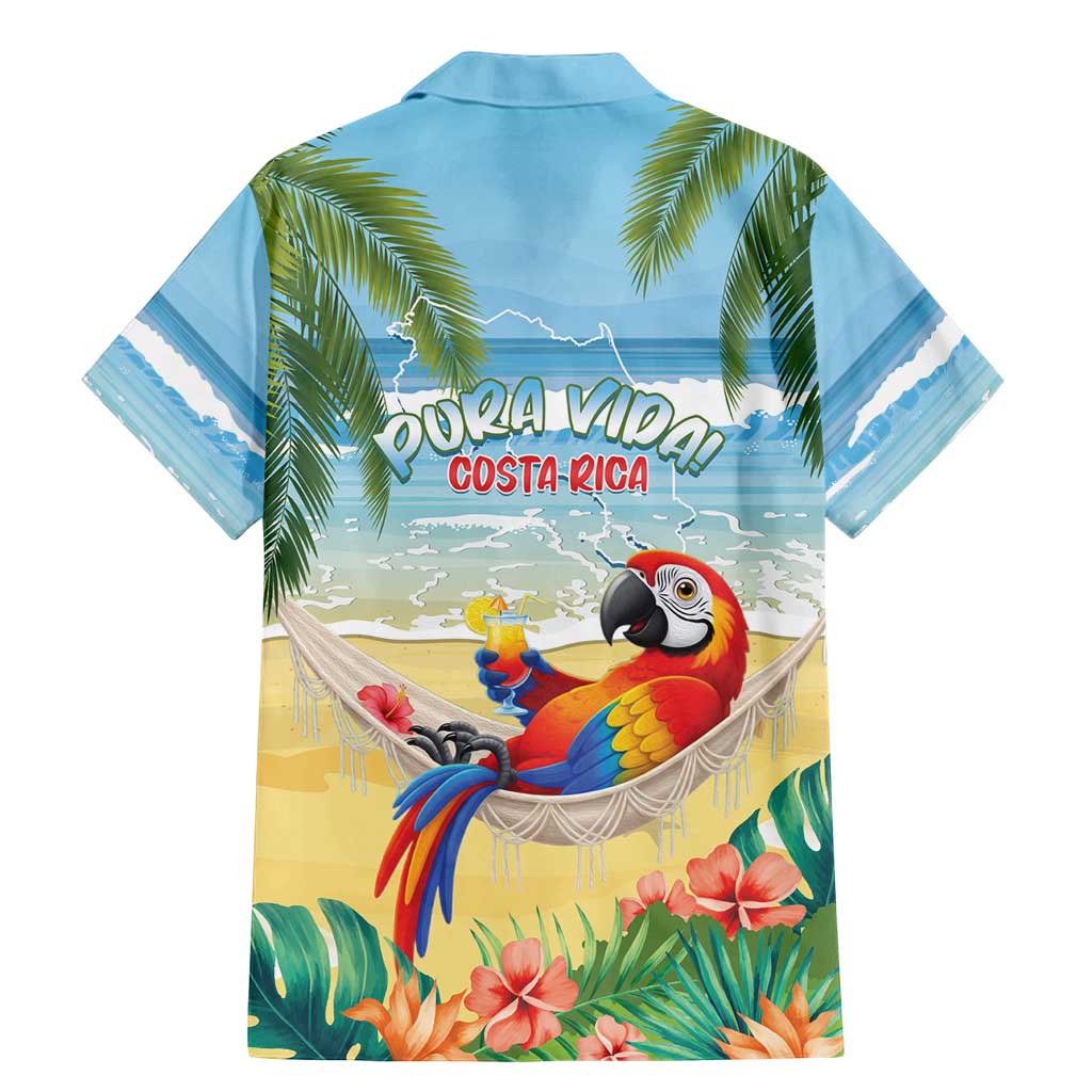 Pura Vida Costa Rica Family Matching Mermaid Dress and Hawaiian Shirt Chilling Scarlet Macaw Tropical Vibes - Wonder Print Shop