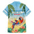 Pura Vida Costa Rica Family Matching Off The Shoulder Long Sleeve Dress and Hawaiian Shirt Chilling Scarlet Macaw Tropical Vibes - Wonder Print Shop