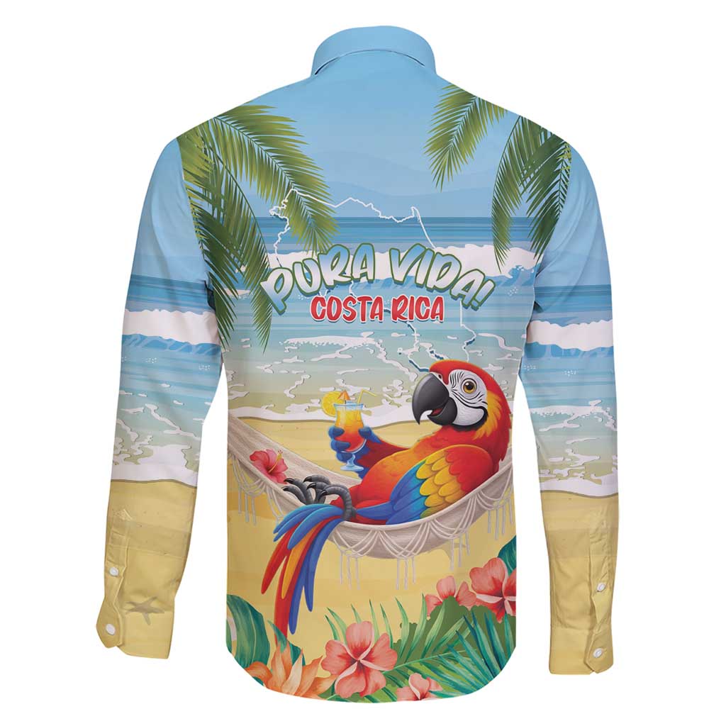 Pura Vida Costa Rica Family Matching Short Sleeve Bodycon Dress and Hawaiian Shirt Chilling Scarlet Macaw Tropical Vibes - Wonder Print Shop