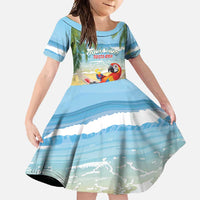 Pura Vida Costa Rica Family Matching Summer Maxi Dress and Hawaiian Shirt Chilling Scarlet Macaw Tropical Vibes - Wonder Print Shop