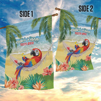 Pura Vida Costa Rica Garden Flag Chilling Scarlet Macaw Tropical Vibes - Wonder Print Shop