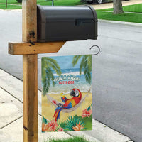 Pura Vida Costa Rica Garden Flag Chilling Scarlet Macaw Tropical Vibes - Wonder Print Shop