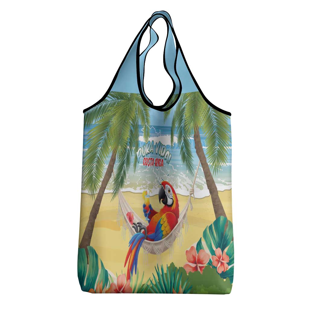 Pura Vida Costa Rica Grocery Bag Chilling Scarlet Macaw Tropical Vibes - Wonder Print Shop