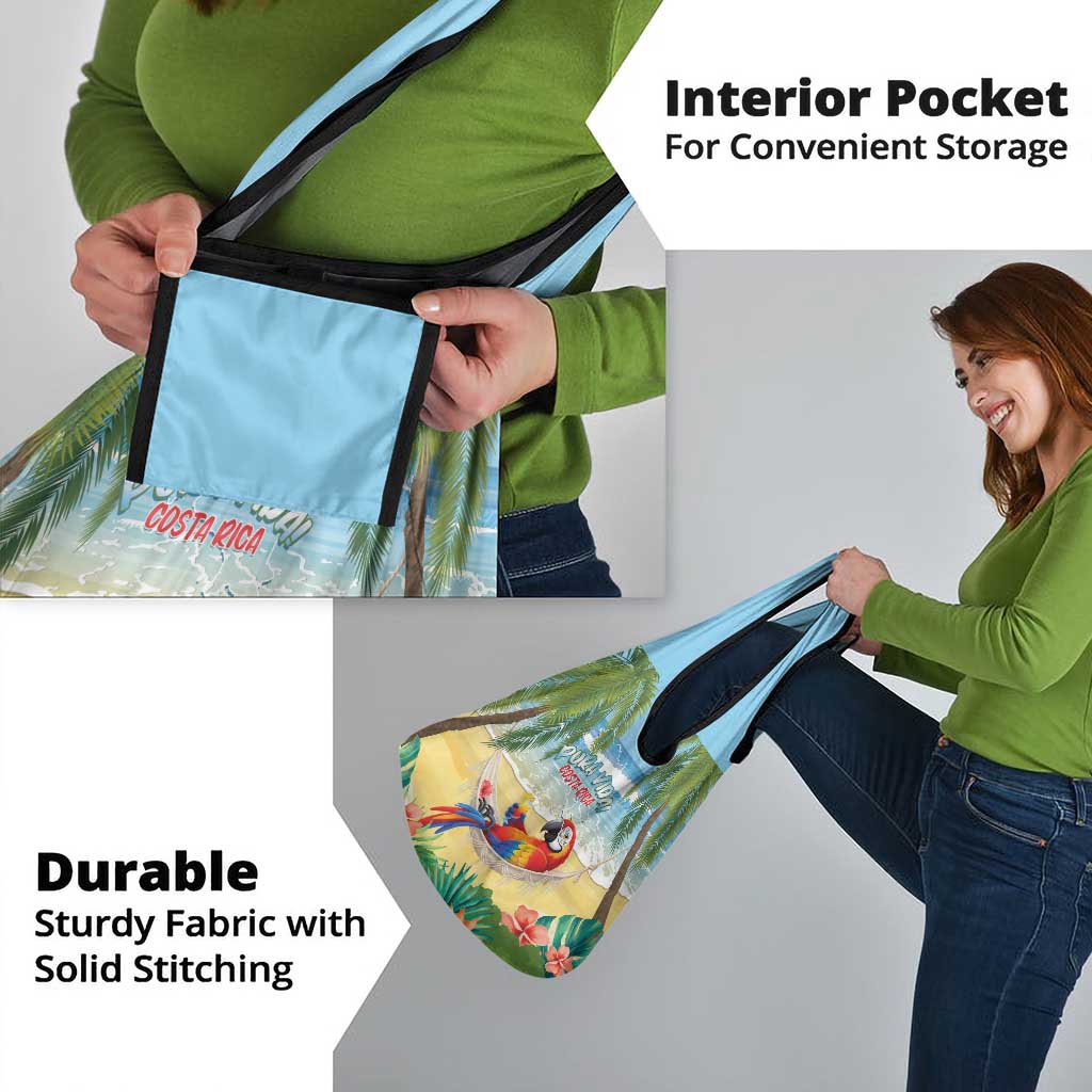 Pura Vida Costa Rica Grocery Bag Chilling Scarlet Macaw Tropical Vibes - Wonder Print Shop